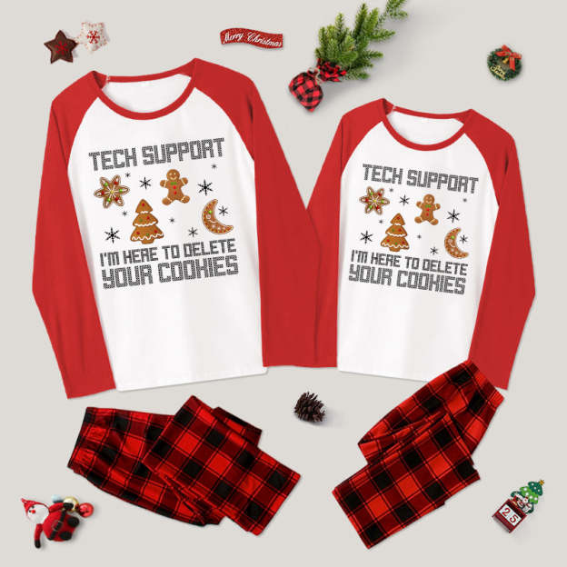 Funny Christmas Tech Support Computer Programmer Couple Pajama Set
