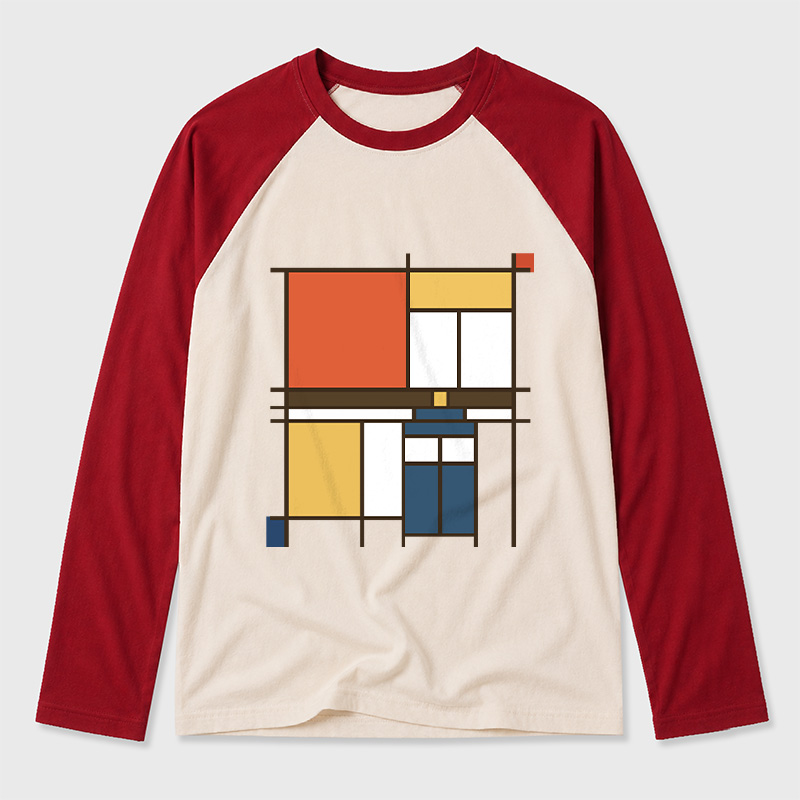 Mondrian Who Geek Retro Raglan Long-Sleeve Tee
