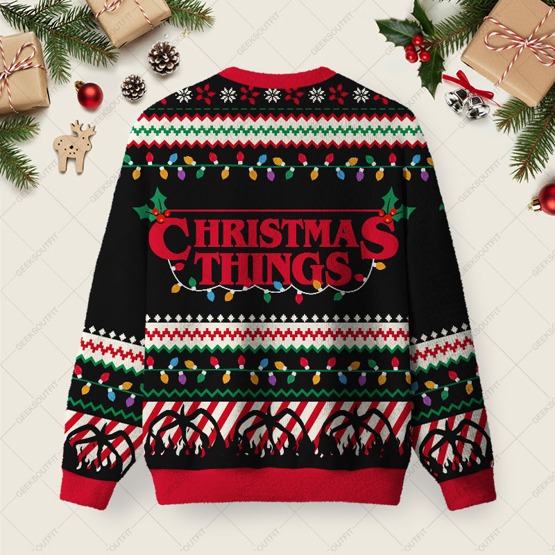 Christmas Thing Black Ugly Christmas Fuzzy Fleece Sweatshirt