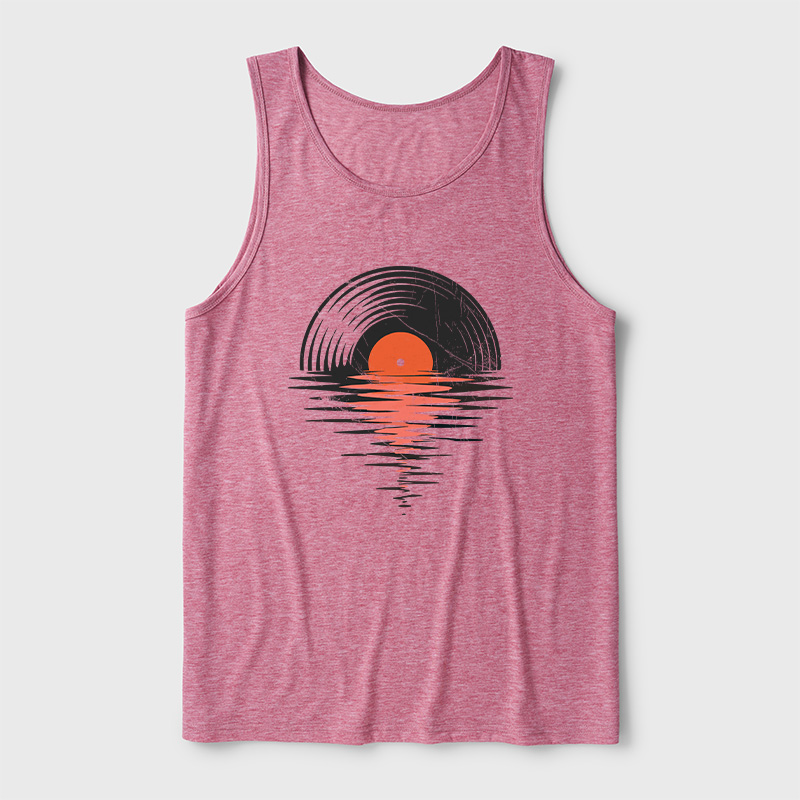 Vinyl LP Music Record Sunset Red Ultra Soft Heather Tank
