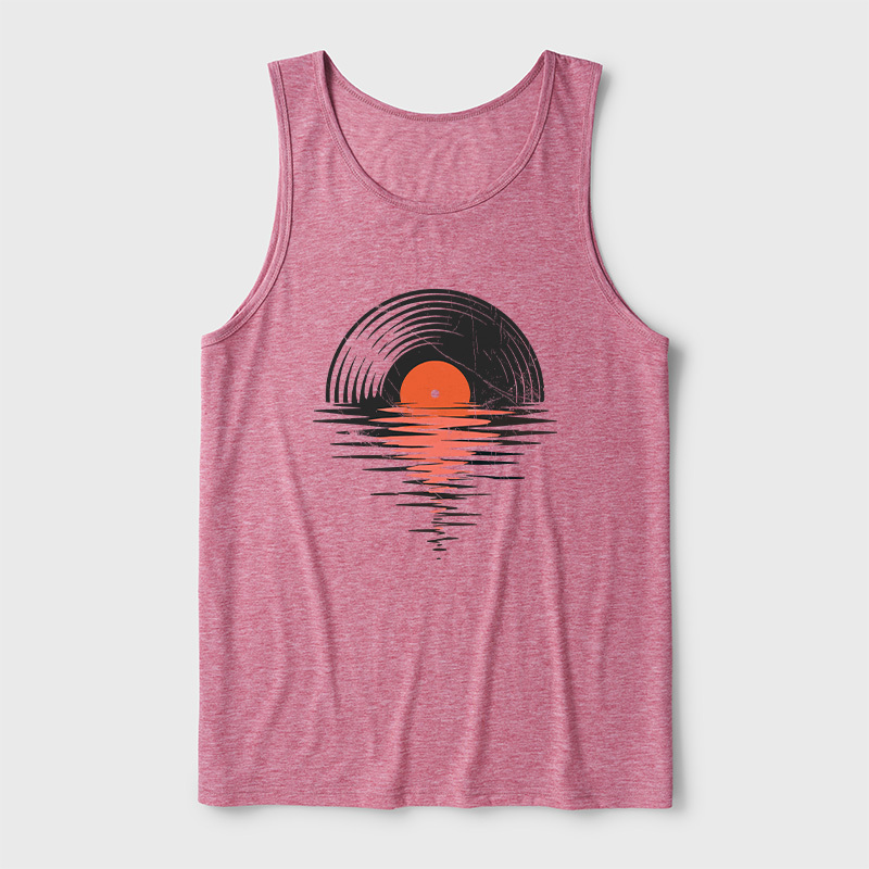 Vinyl LP Music Record Sunset Red Ultra Soft Heather Tank