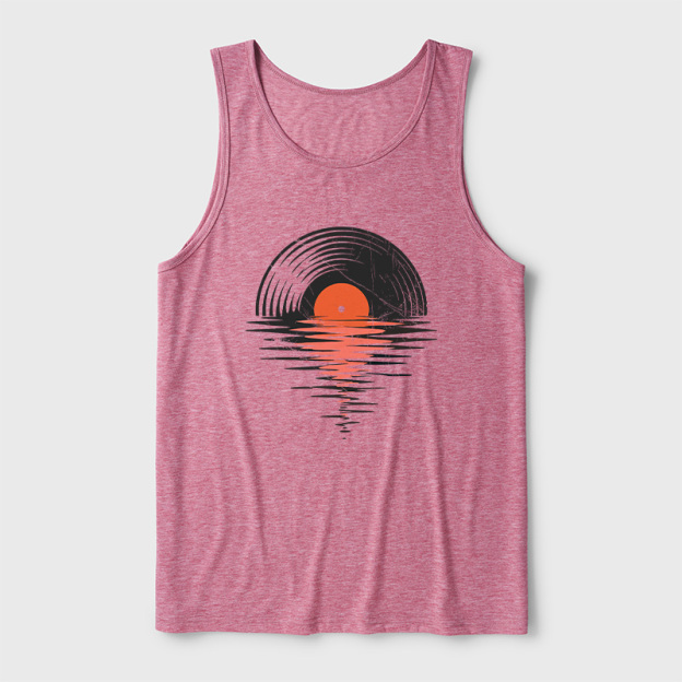 Vinyl LP Music Record Sunset Red Ultra Soft Heather Tank