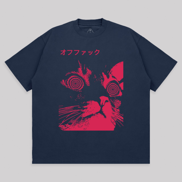 Vaporwave Cool Cat Unisex Oversized T-shirt