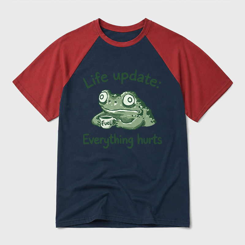 EVERYTHING HURTS Geek Retro Raglan T-Shirt
