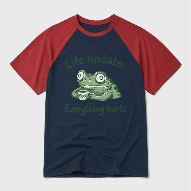 EVERYTHING HURTS Geek Retro Raglan T-Shirt