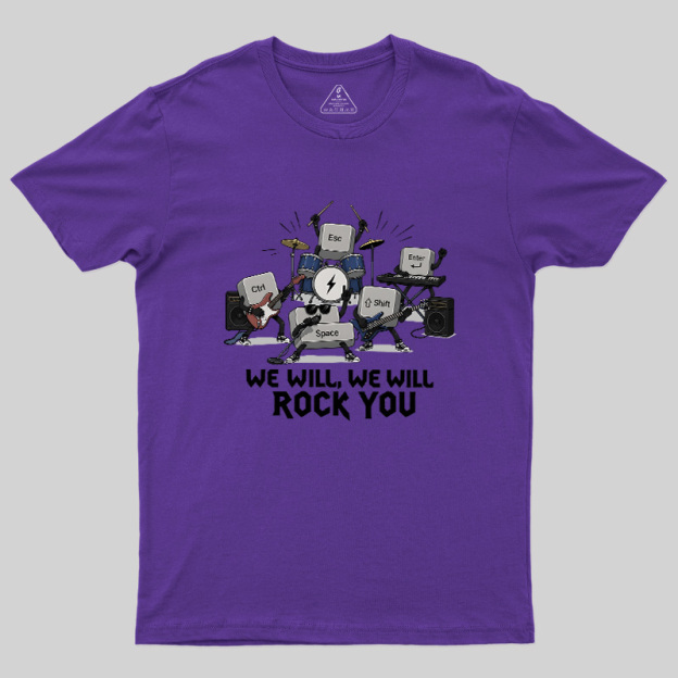 Keyboard Rock Band Print Geek T-Shirt