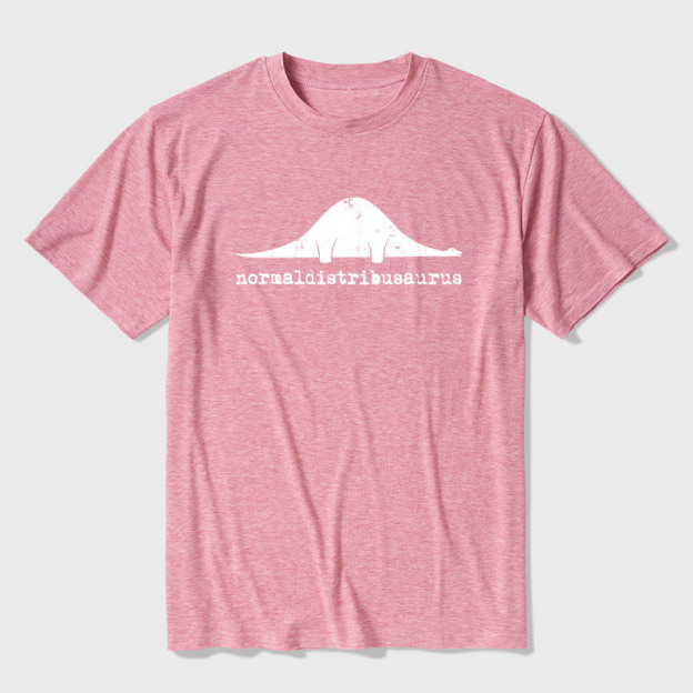 Normal Distribution Dinosaur Ultra Soft Heather Tee