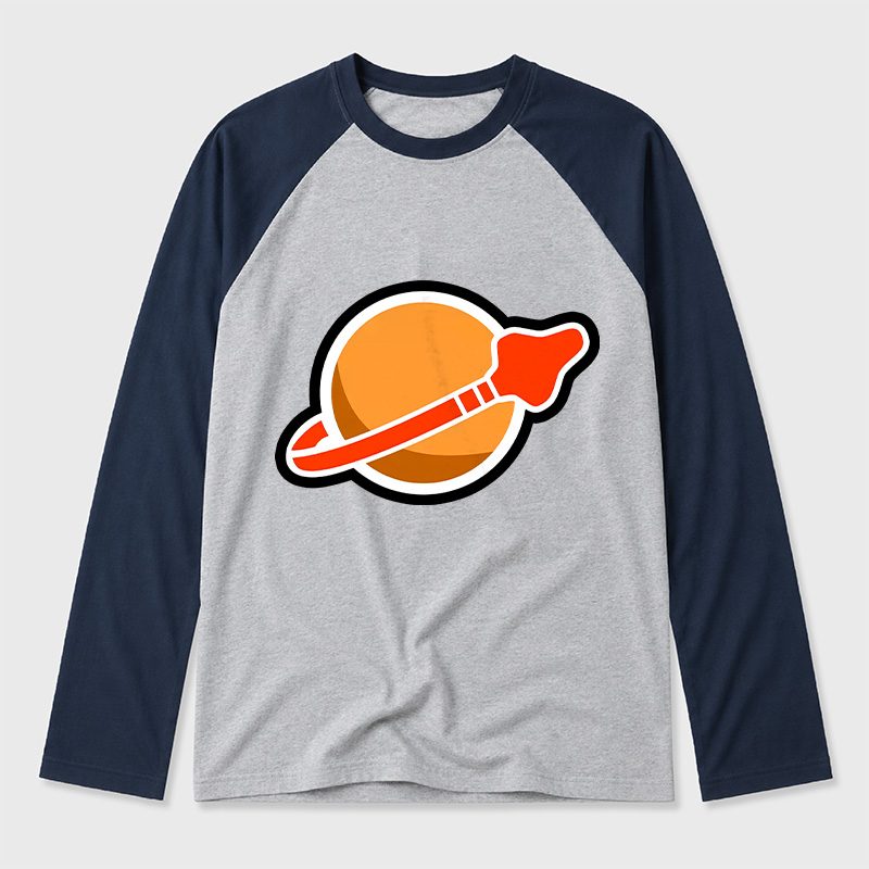 New Space Mars Geek Retro Raglan Long-Sleeve Tee