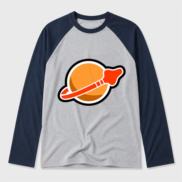New Space Mars Geek Retro Raglan Long-Sleeve Tee