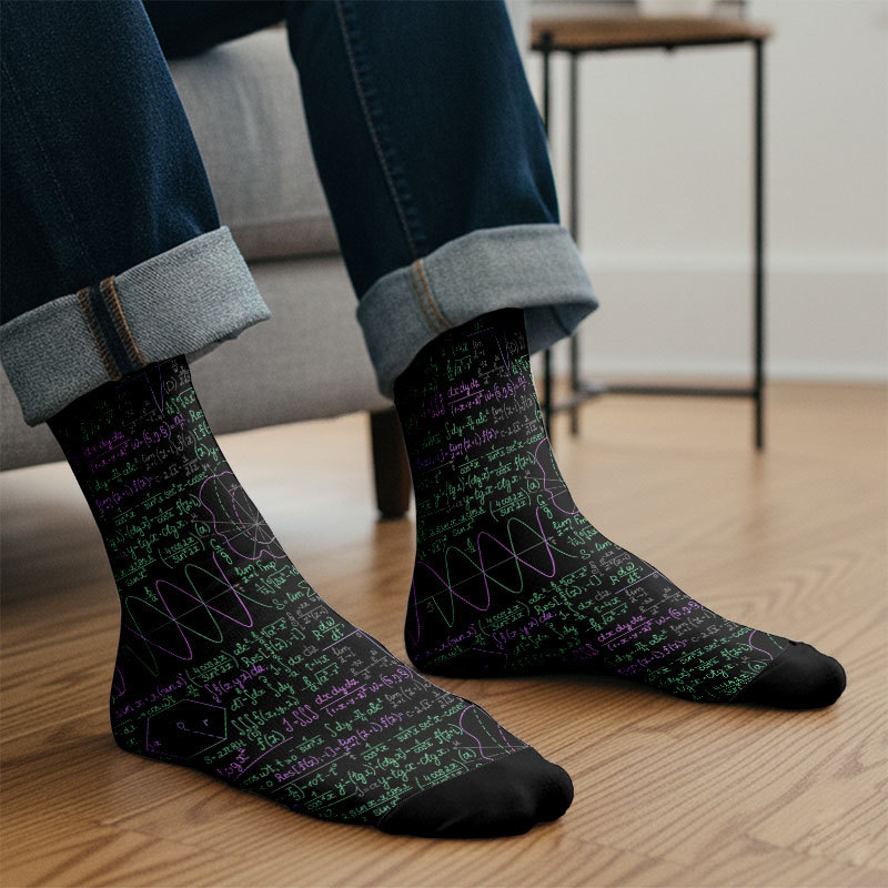 Math Function Curve Men's Socks