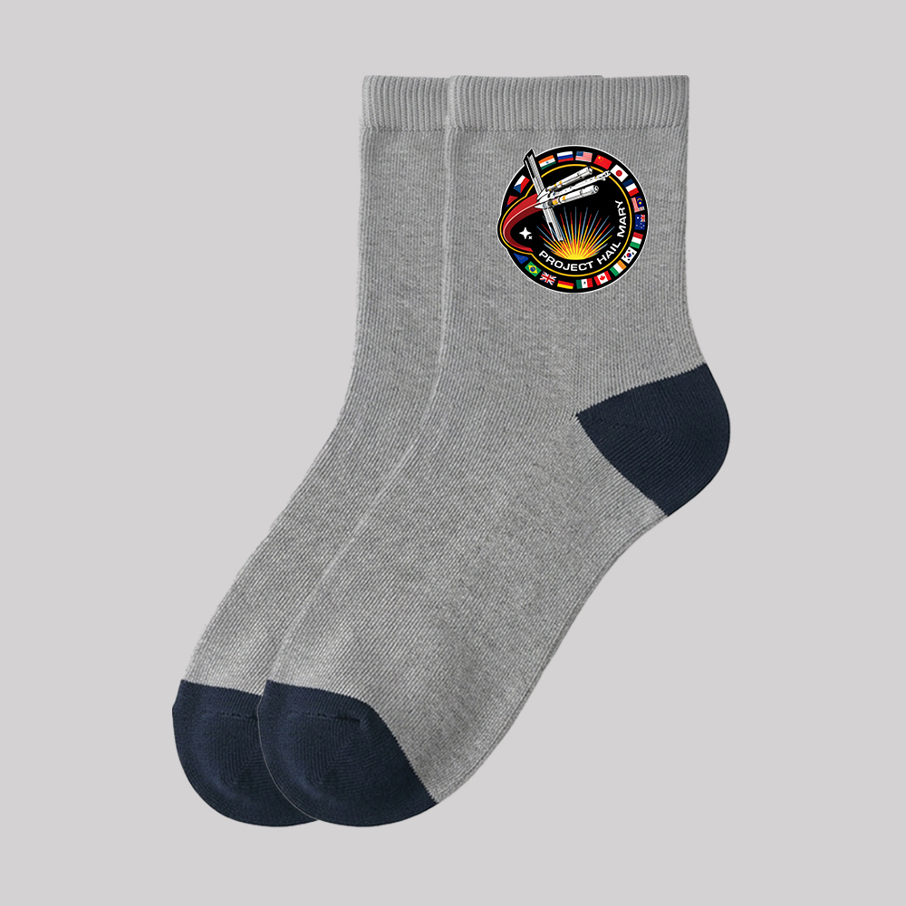Astro Mission Badge Geek Cotton Daily Socks