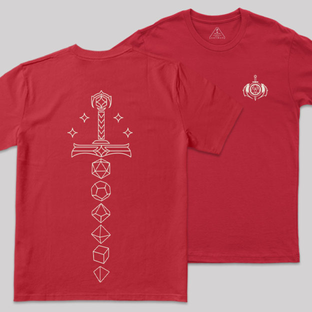 The Sword of Dice Front and Back Printing Geek T-Shirt
