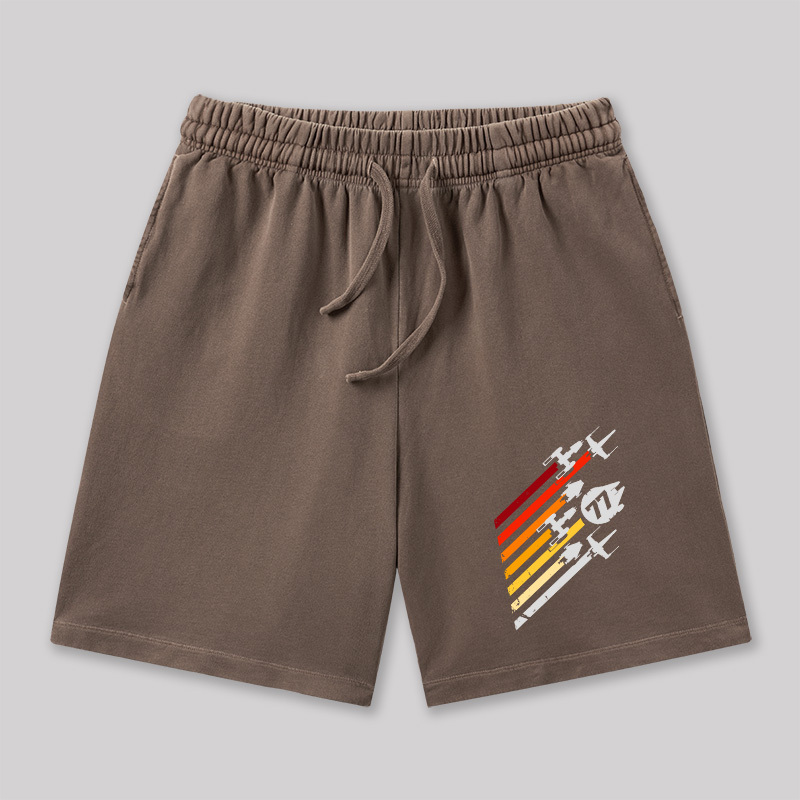 Scifi Spacecraft Geeky Washed Shorts