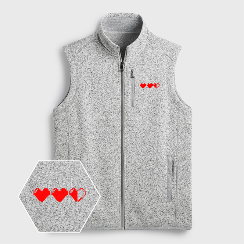 Pixel Hearts Geek Sweater Fleece Vest