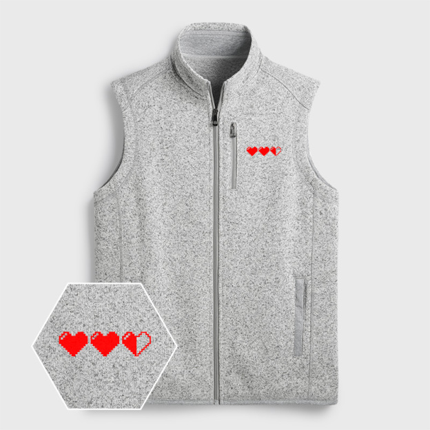 Pixel Hearts Geek Sweater Fleece Vest