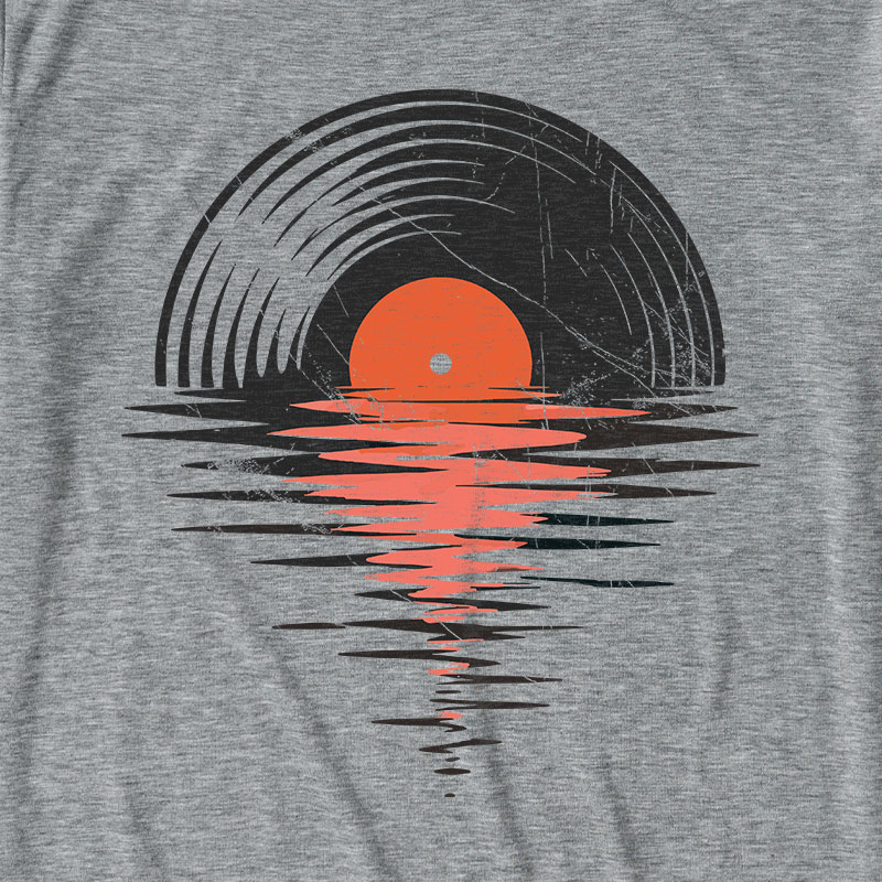 Vinyl LP Music Record Sunset Red Ultra Soft Heather Tee