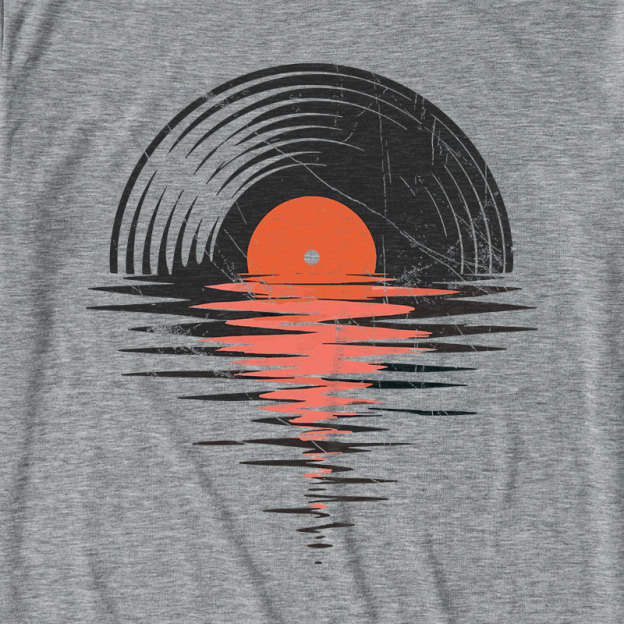 Vinyl LP Music Record Sunset Red Ultra Soft Heather Tee