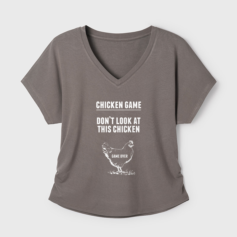 Chicken Game Geek Dolman Sleeve V-Neck Shirt