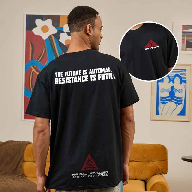 Skynet Front And Back Printing Geek T-Shirt