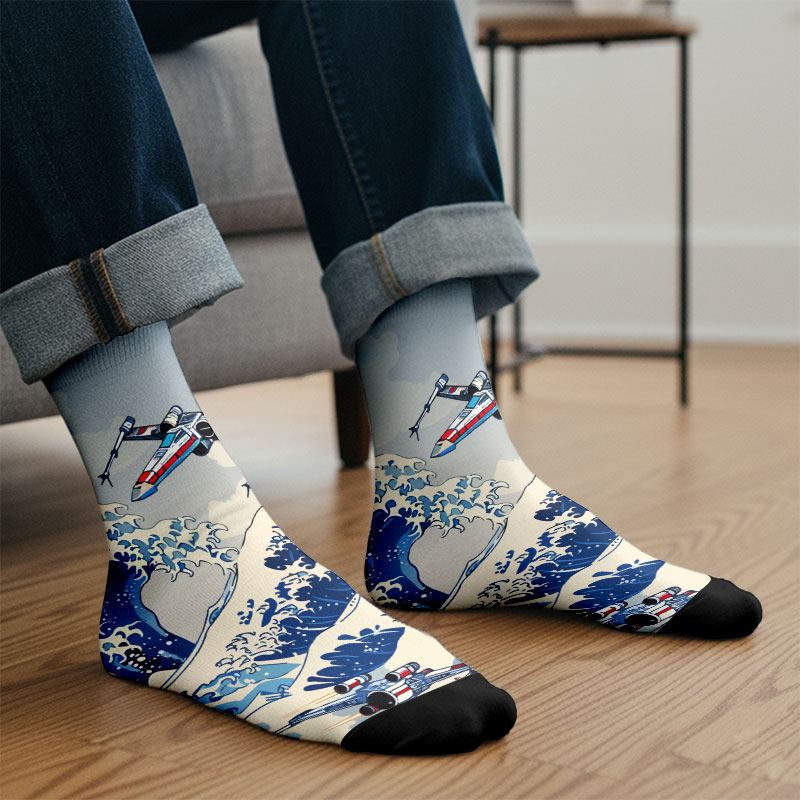 Ukiyoe Wave Fighter Men's Socks