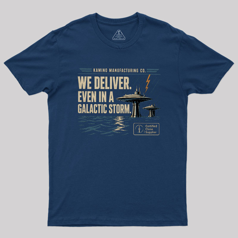 We Deliver Even In A Galactic Storm Geek T-Shirt