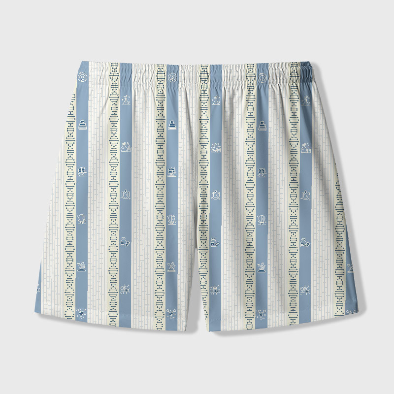 Molecular Strands Geek Hawaiian Swim Trunks