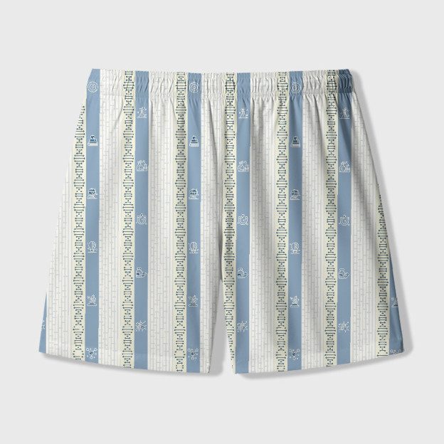Molecular Strands Geek Hawaiian Swim Trunks