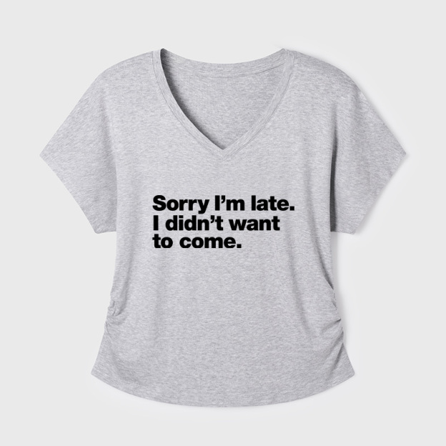 I Didn't Want to Come Geek Dolman Sleeve V-Neck Shirt