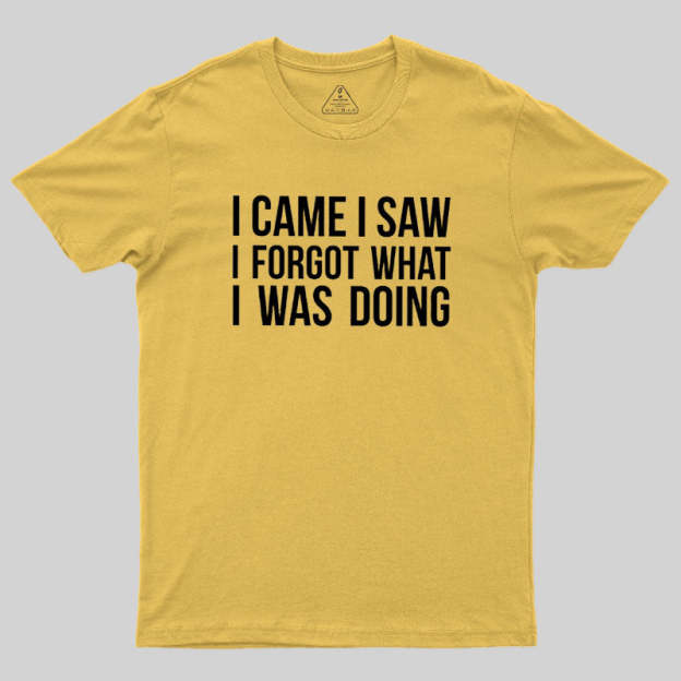 I Came I Saw I Forgot What I Was Doing Humor Joke Quote Geek T-Shirt