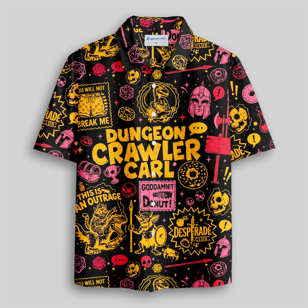Dungeon Crawler Chaos Button Up Pocket Shirt