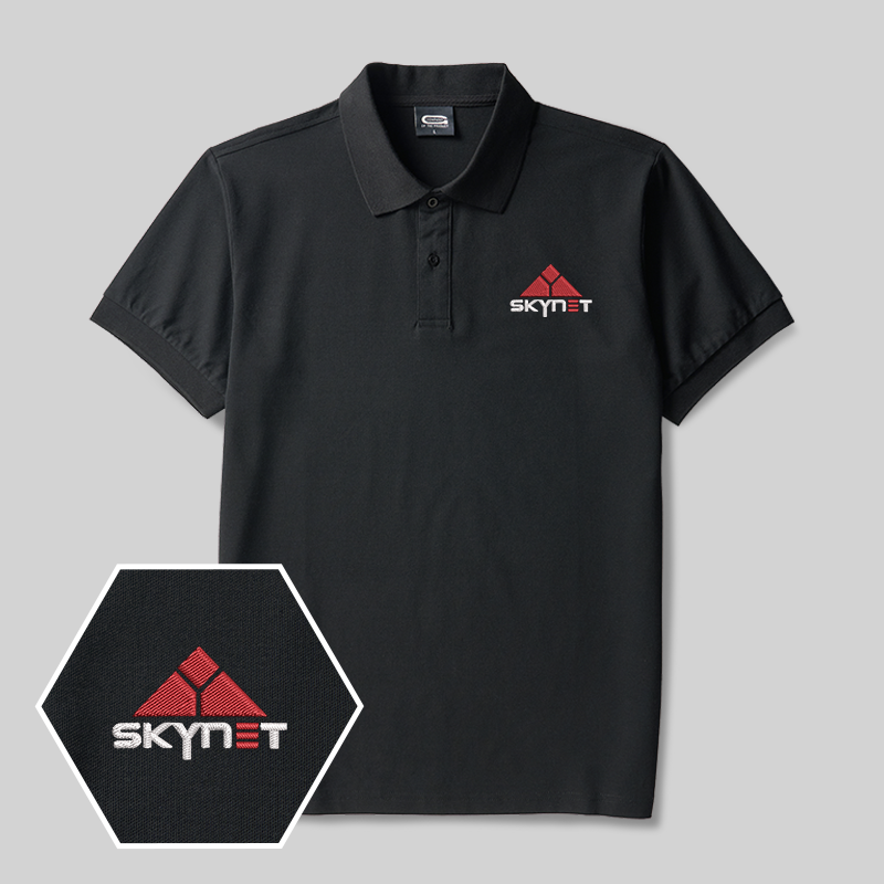 Skynet Core Geek Embroidered Polo Shirts