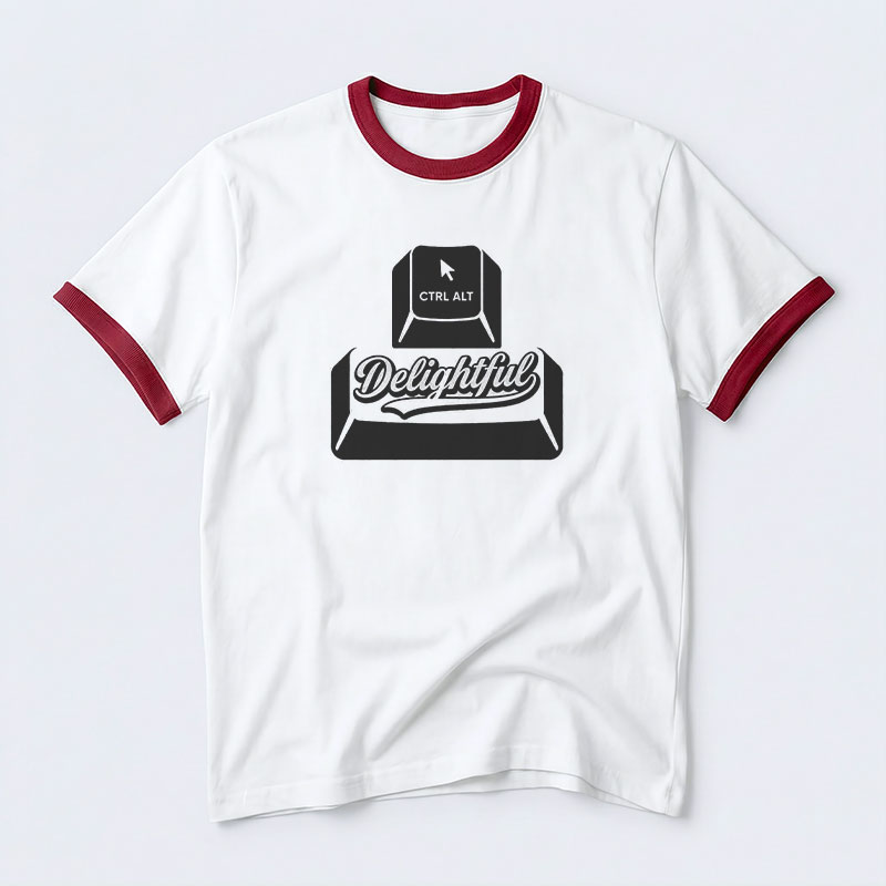 Ctrl Alt Delightful Geek Retro Ringer T-Shirt