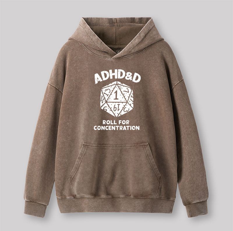 ADHD&D Geek Washed Hoodie