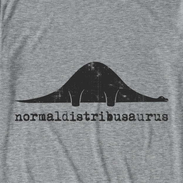 Normal Distribution Dinosaur Ultra Soft Heather Tee