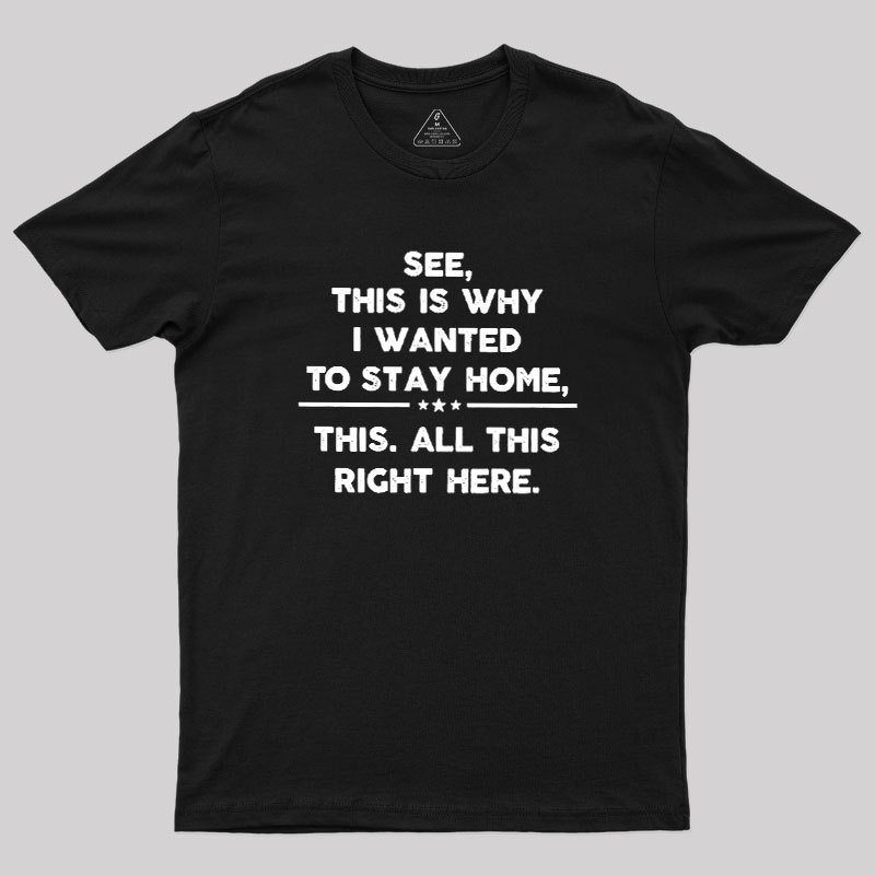 See This Is Why I Wanted To Stay home Geek T-Shirt