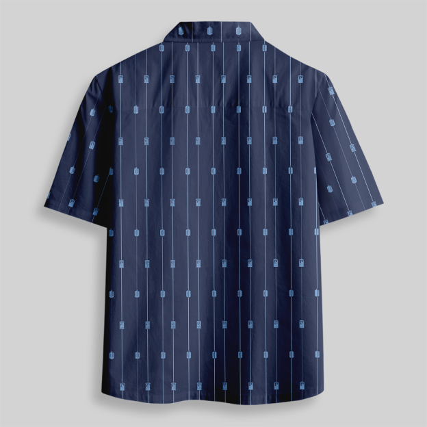 Parallel Time Lines Button Up Pocket Shirt