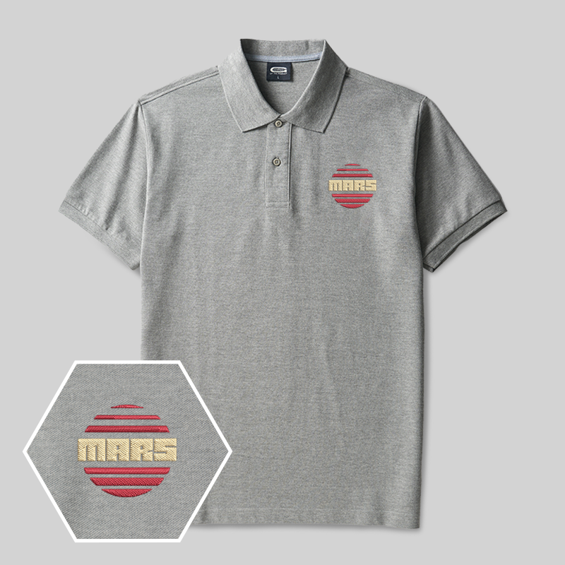 Mars Geek Embroidered Polo Shirts