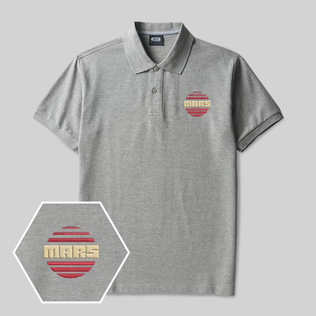 Mars Geek Embroidered Polo Shirts
