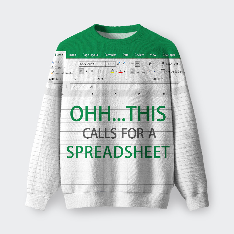 Ohh...This Calls for a Spreadsheet Fuzzy Fleece Sweatshirt