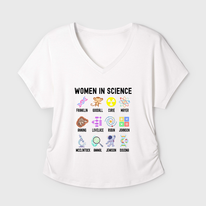 Women In Science Steminist Geek Dolman Sleeve V-Neck Shirt