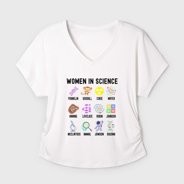 Women In Science Steminist Geek Dolman Sleeve V-Neck Shirt