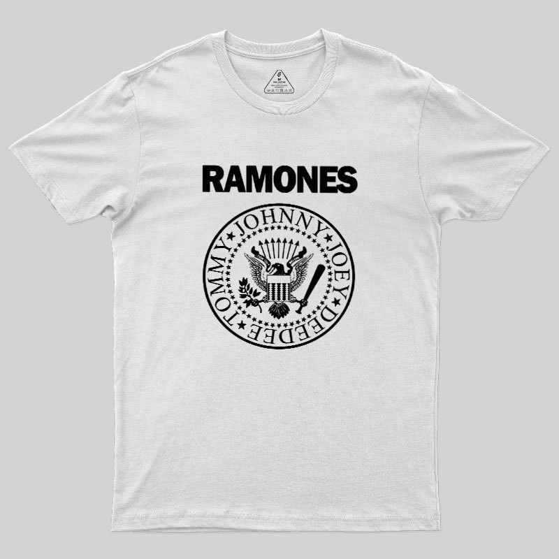 White Design of Ramones Geek T-Shirt