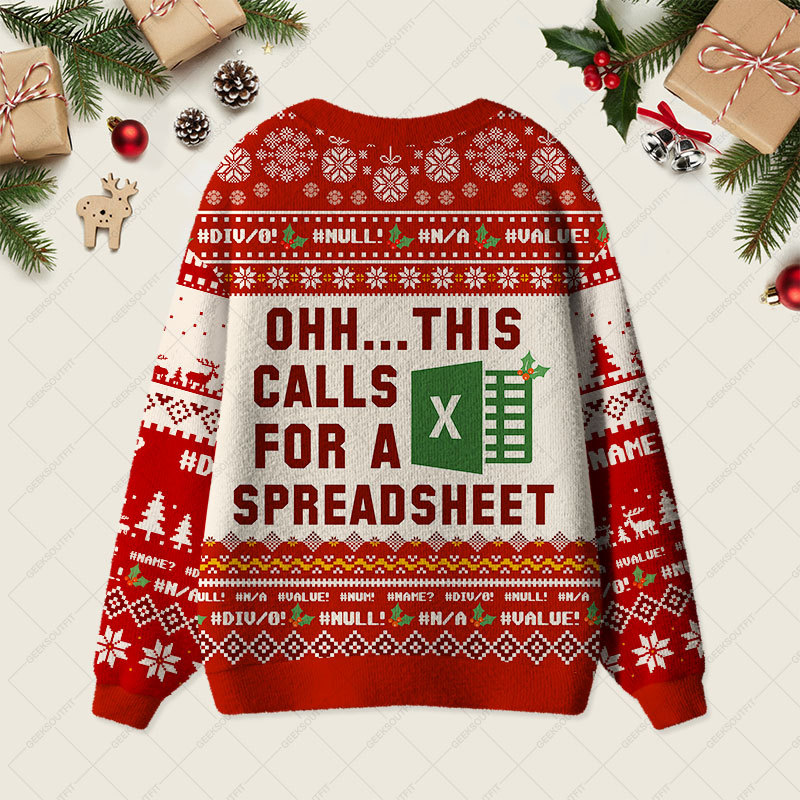 Ohh This Calls for a Spreadsheet Red Geek Ugly Cardigan Sweaters 
