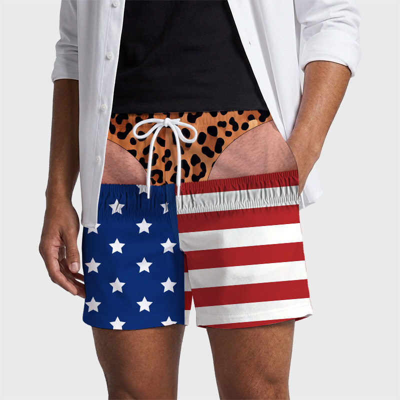 The Wild Illusion Geek Hawaiian Swim Trunks