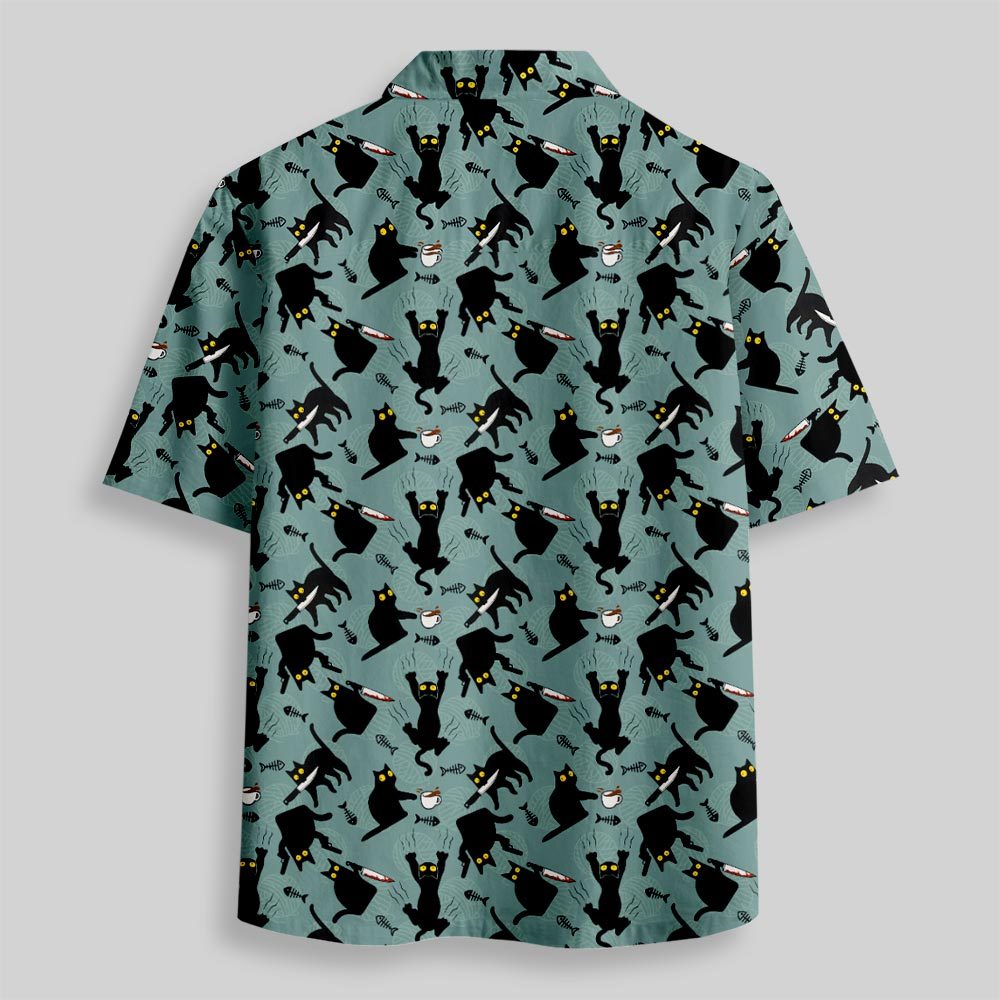 Naughty Kitten Button Up Pocket Shirt