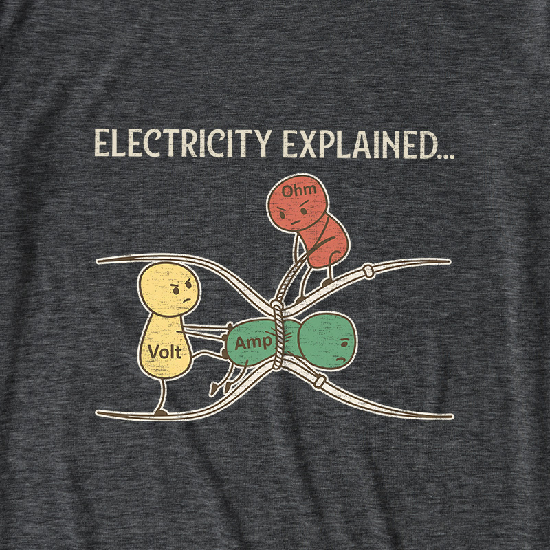 Electricity Explained Ultra Soft Heather Tee