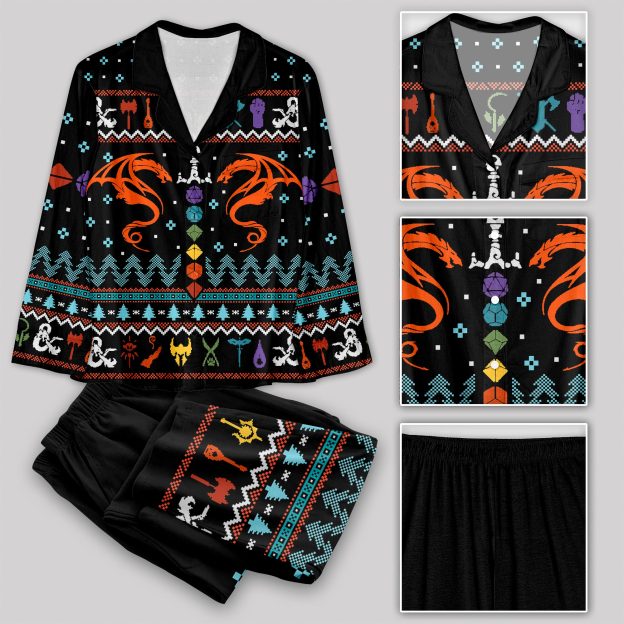 DND Dragon Dice Weapon Geek Pajama Sets