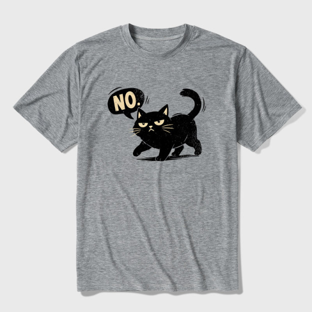 Black Cat Says No Ultra Soft Heather Tee