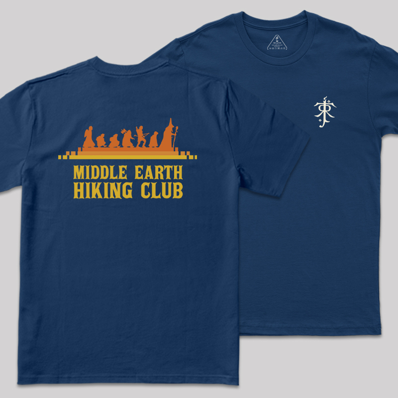 Middle Earth Hiking Club Front and Back Printing  Geek T-Shirt