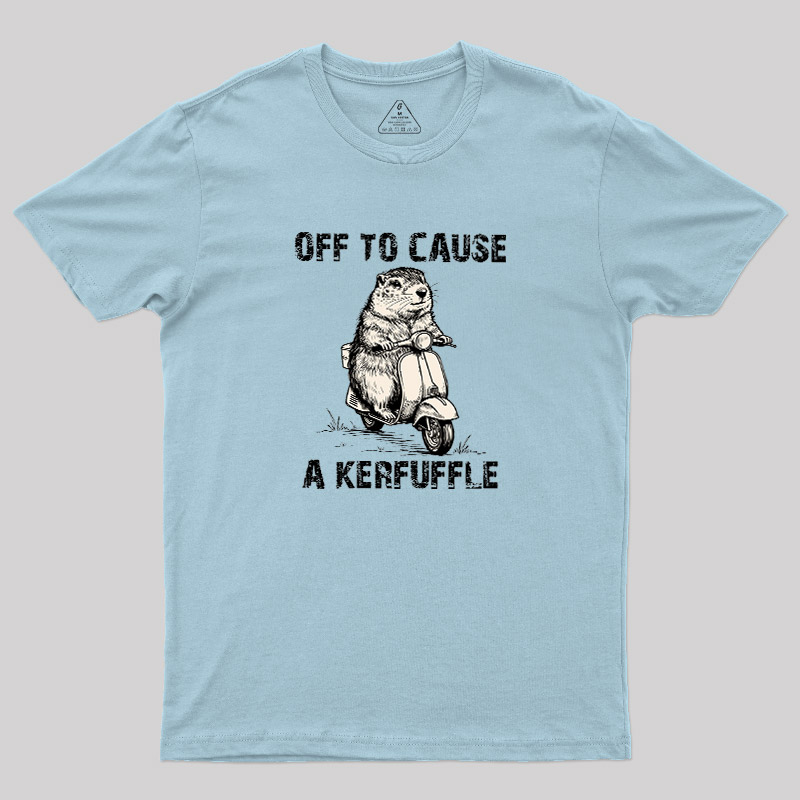 Retro Animal Scooter Mischief Graphic Geek T-Shirt